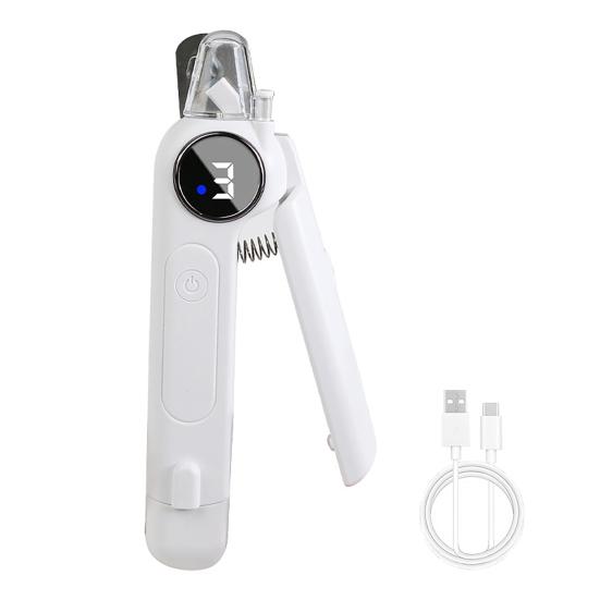 Машинка для стрижки и шлифовки когтей 2 в 1 для собак, USB-перезаряжаемая электрическая машинка для стрижки когтей питомцев со светодиодной подсветкой, тихий инструмент для груминга для крупных, средних и маленьких собак, кошек