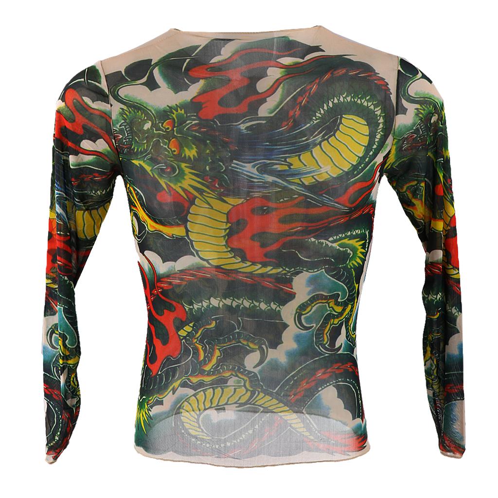 Mesh Tattoo Shirt Long Sleeve Apparel 