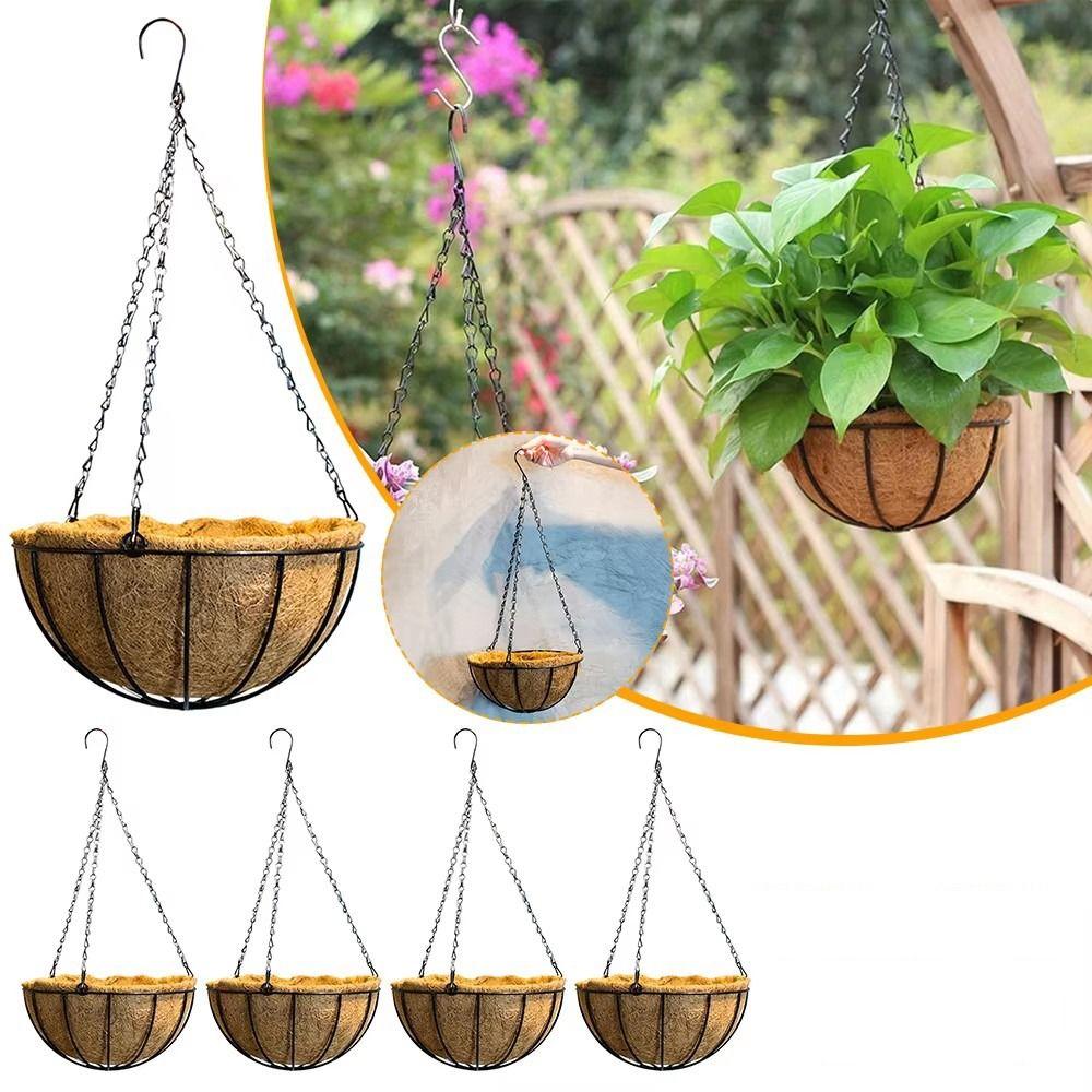 Half Round Plant Pot Iron Succulent Plant Flowerpot Plant Hanging Basket  Garden Decoration