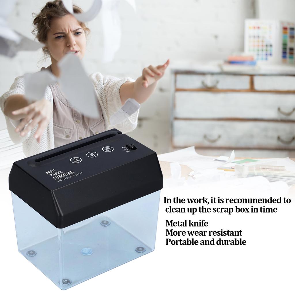 Mini Paper Shredder USB A6 Metal Knife Wear Resistant Highly Durable Portable Space Saving Electric Paper Shredder