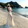 Seaside Vacation Long Dress High Sense Socialite Dress Mopping Mesh Skirt Tube Top Sequined Dress Women