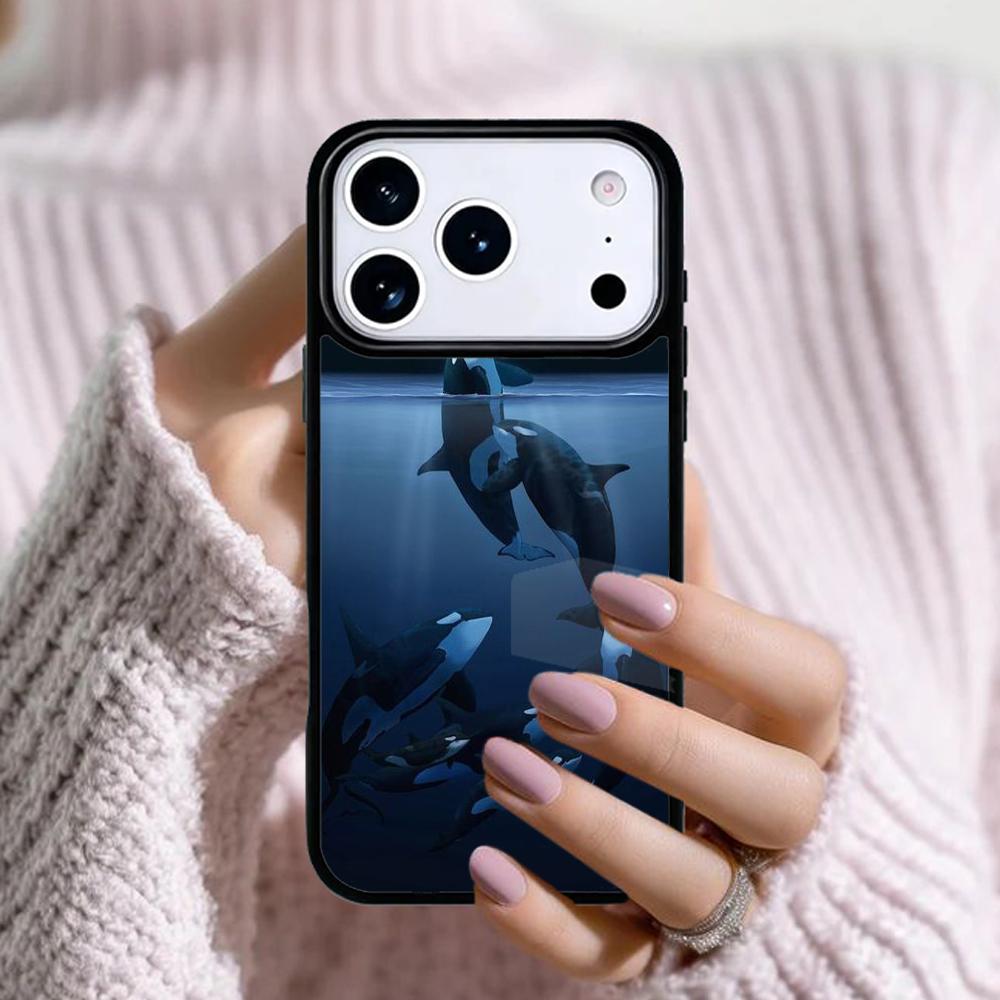 Orcas Whale soft Phone Case For Apple iPhone 17 Air 16E 15 14 Plus 13 12 11 Pro Max Mini Funda Cover