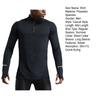 Men Sport Top Zipper Stand Collar Thin Sweat Absorption Quick-drying Long Sleeve Solid Color Basketball Training Fitness Workout