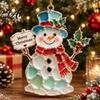 Ornament for Holiday Decor Acrylic Christmas Ornament 2D Flat Snowman Heart Star Hanging Pendant Animal Decorations Xmas Tree Home Party Decor,
