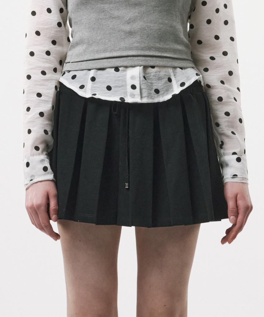 Podeowedeo Girls' Pleated Mini Skirt (Black)