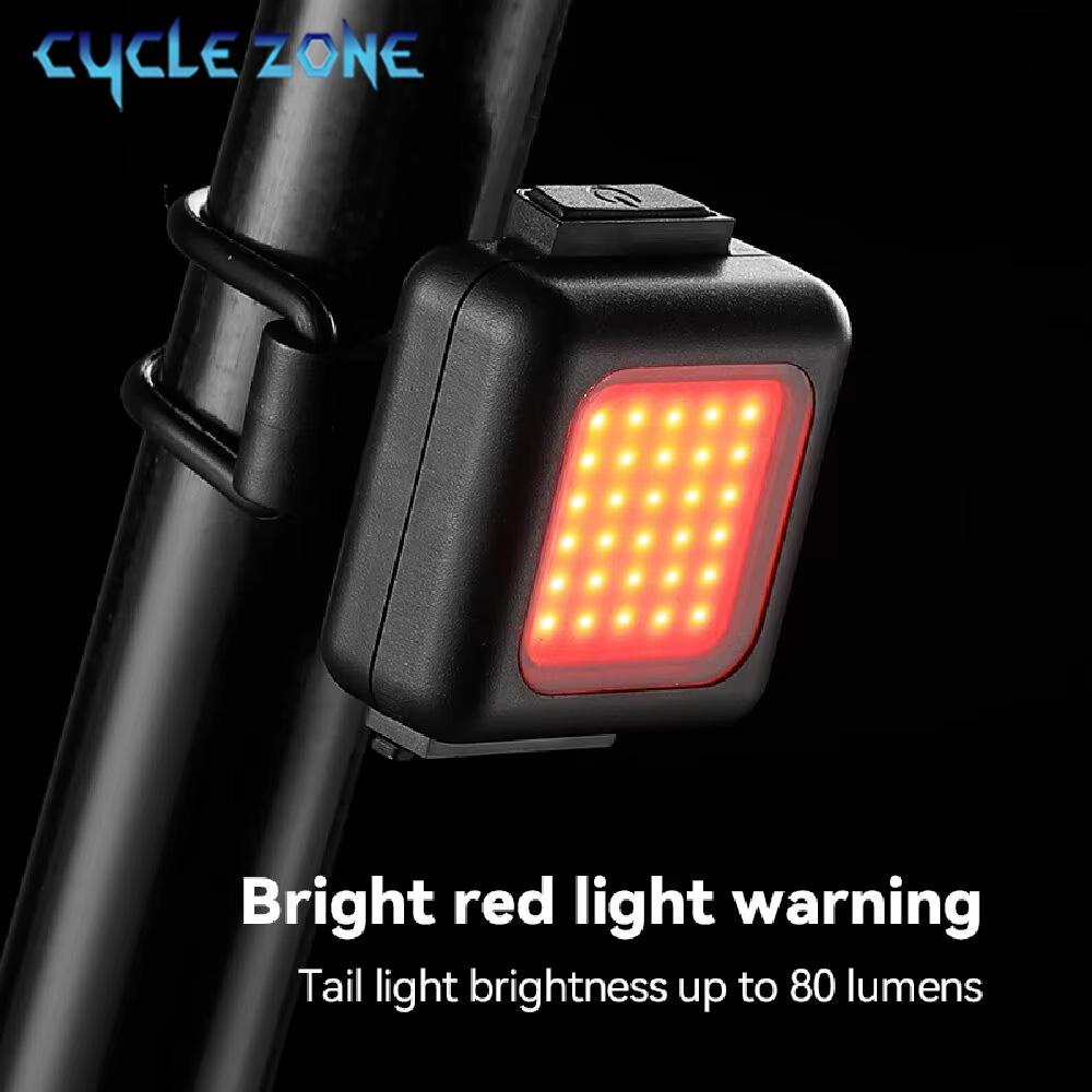 Bicycle Front Rear Light Type-C Rechargeable Bike Headlight Taillight Night Riding Safety Warning Tail Light Cycling Accessories