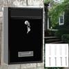 Large Capacity Locking Mailbox, Wall Mount Outdoor Metal Mail Box with 2 Keys, Waterproof Secure Postbox for Home Gate