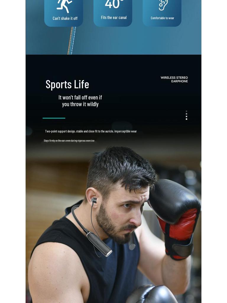 2025 K1689 Neckband Bluetooth 5.3 Earphones: Wireless In-Ear Stereo Sound for Running & Sports