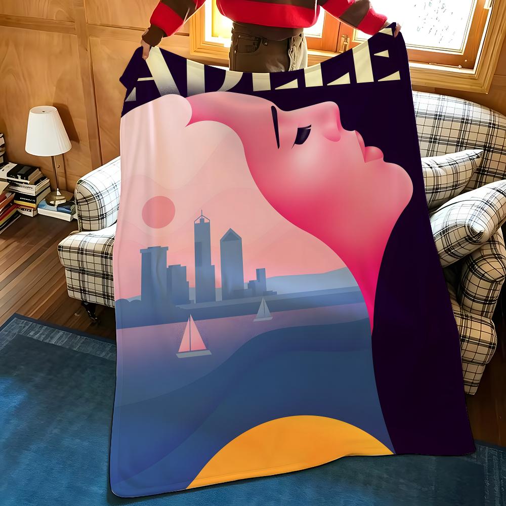 Music A-Adele Throw Flannel Cozy Print Blanket, Portable, Durable Machine Washable cute Cool