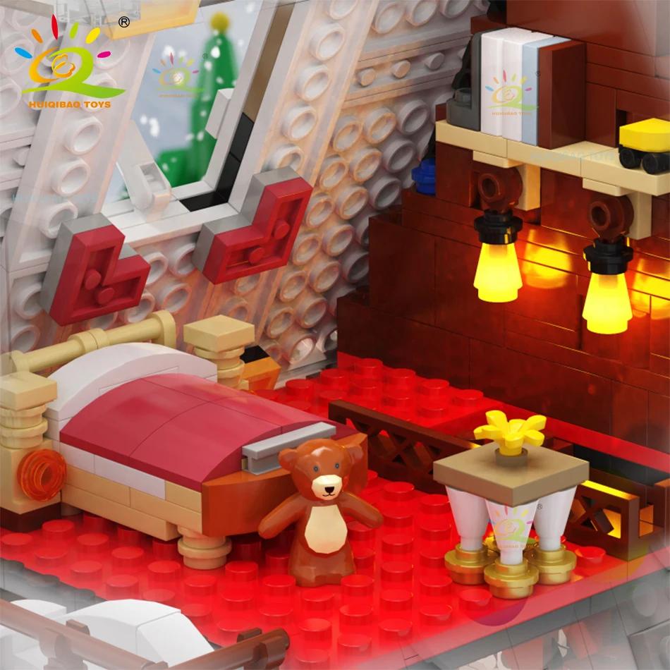 Non-Toxic Christmas Moc Santa Claus House Model Building Blocks Children New Year Diy Exclusive Cabin Toys For Adult Bricks Gift