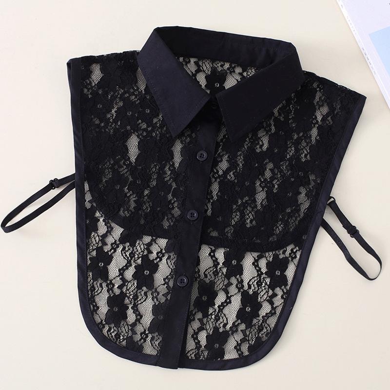 Versatile Shirt Shirt Lace Black And White False Collar Lapel Stand-Up Collar Women'S Sharp Collar Save B80B81