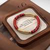 Bracelet Géométrique en Bambou Imprimé Léopard pour Femme - Accessoire de Mode Haut de Gamme