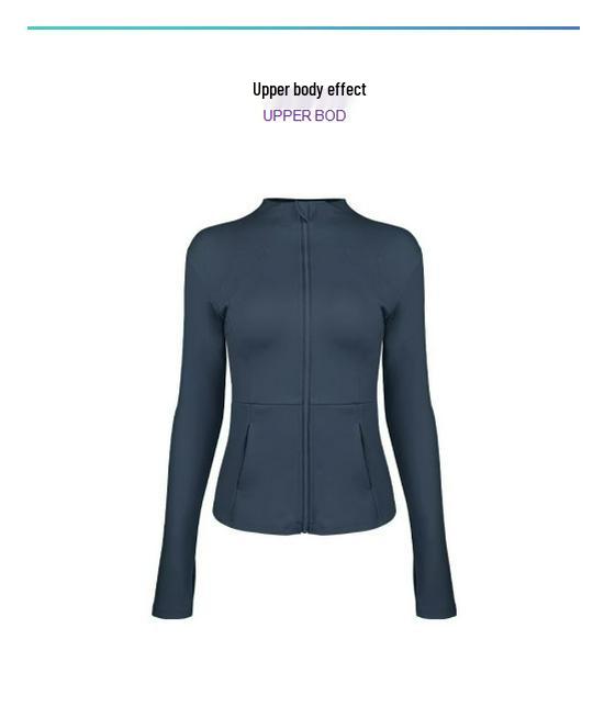 Women's Slimming Stand Collar Zipper Yoga Sports Jacket - Versatile Long Sleeve Fitness Wear