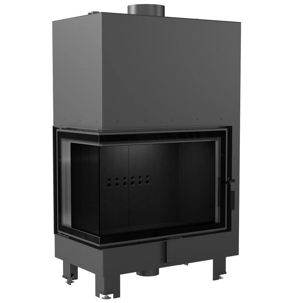 Water heating fireplace KRATKI MBA Left 17 kW Ø 200 black thermotec lining