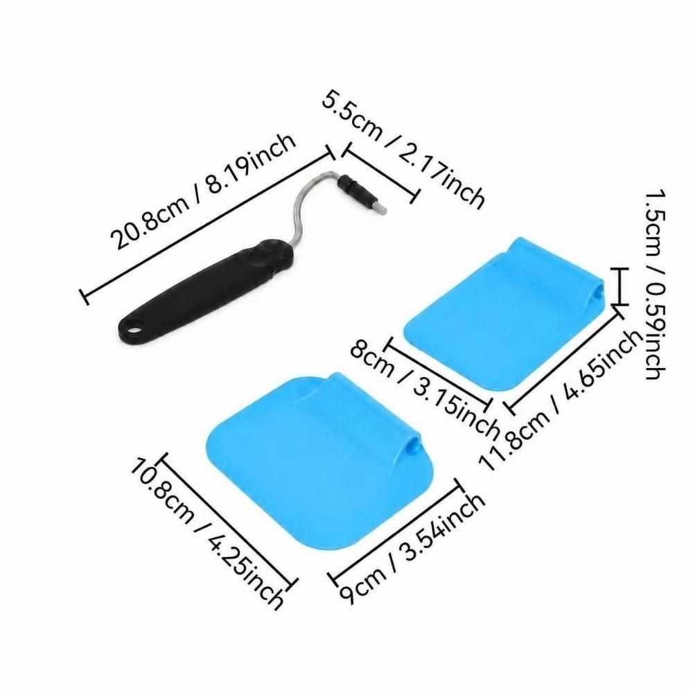 Black Blue Egg Flipper Turner Swappable Head Non Stick Turner Angled Spatula  Home Cooking