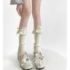 Colorful Lace Bow Ballet-Style Calf Socks: Autumn & Winter Leg Warmers