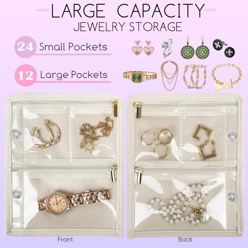 Transparent PVC Necklace Ring Packing Bag Zipper Earrings Organizer Jewelry Display Bag  Travel