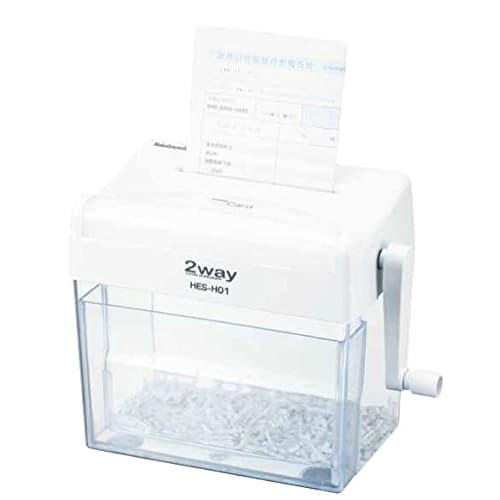 Nakabayashi Hand Shredder Home Tabletop Crosscut Compact White HES-H01W