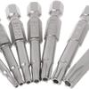 Set of 7 Nickel-Plated 5-Star Bits with Holes 50mm Long Star Bit Screwdriver Bits Made of S2 Material Tamper-Resistant Star Bits