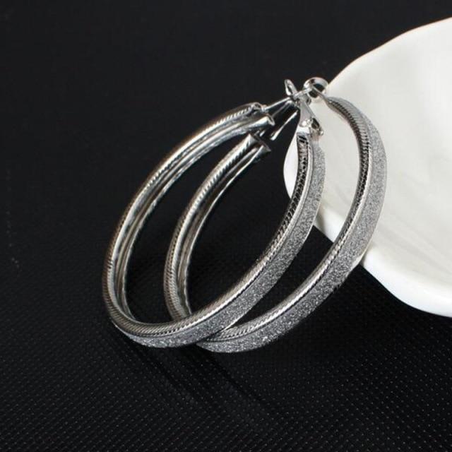 Large Crystalline Hoop Earrings Matte Chic Fashionable Basic Simple Round Shiny Zircon Crystal Big Women Ear Studs Jewelry Celebration Party Event