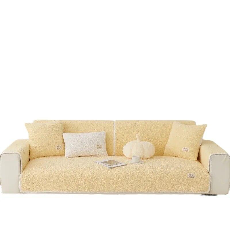 New High-grade Sense Thickened Cushion Sofa Cover Cover Cloth Towel Non-slip Sofa Cushion Plush  Winter