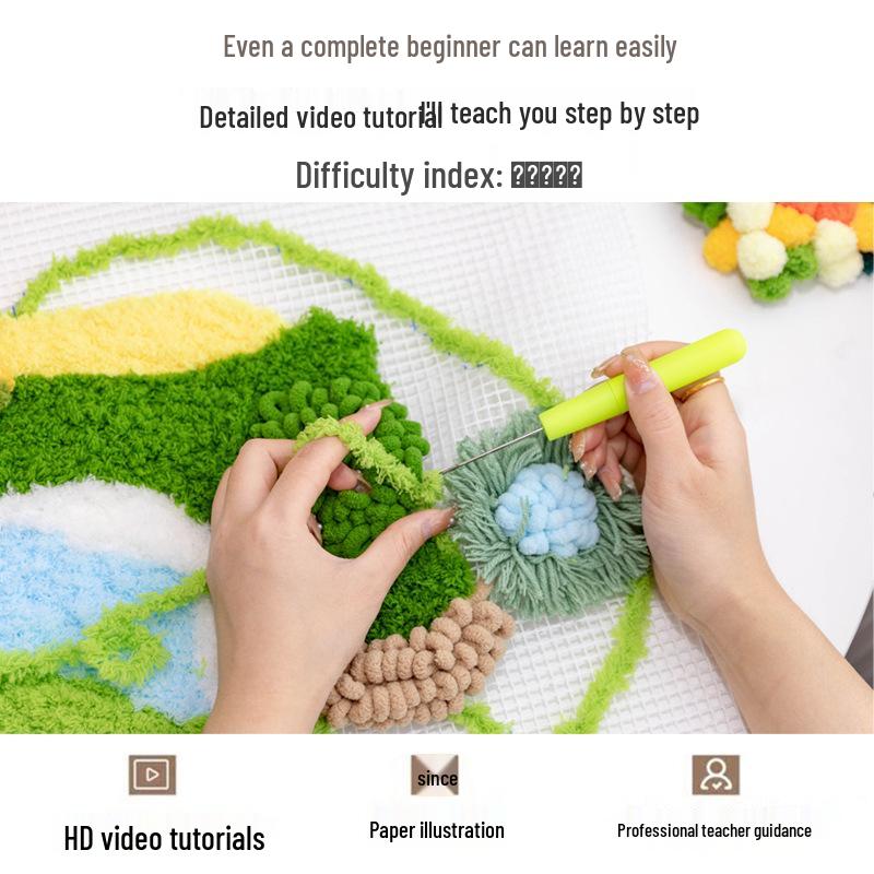 Moss Coaster Rug Kit: Beginner-Friendly Mori Style Doormat Gift Set