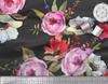Soimoi Japan Crepe Satin Fabric Leaves,Poppy & Peony Flower Decor Fabric Printed Metre 42 Inch