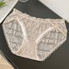 Lace Underwear Women's Pure Cotton Antibacterial Ice Silk Traceless Summer Mid Waist Sexy Girl Triangle Shorts