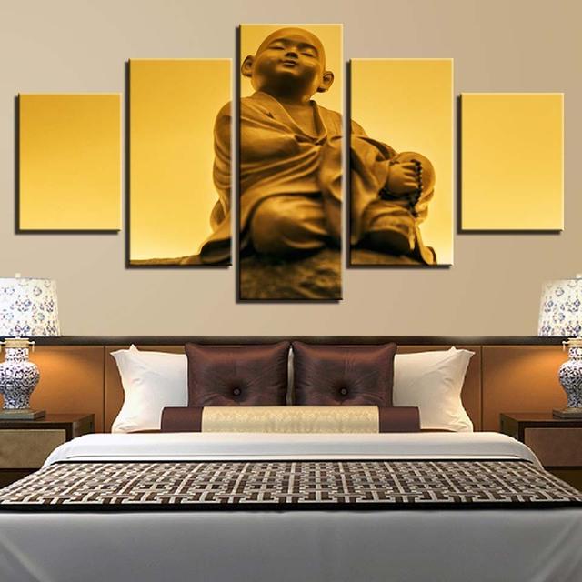 Obraz na płótnie wydruki hd Home Decor 5 sztuk budda Wall Art nowe klasyki modułowy obraz na nocny plakat z grafiką w tle