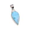 Natural Republic Larimar Gemstone 925 Solid Sterling Silver Pendant 1.25'' Q5J56