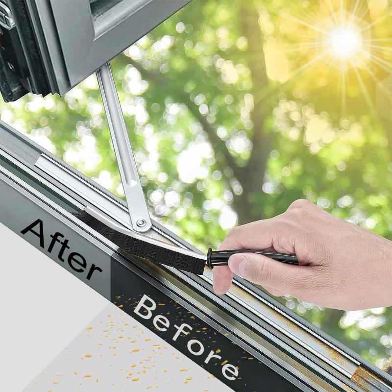3 Pcs Stiff Bristle Crevice Cleaning Brush, Multifunctional Cleaning Brush for Joints, for Shower Door Rails, Windows