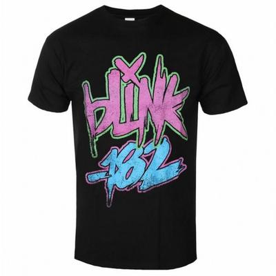 Camiseta adulta unissex com logotipo neon Blink 182