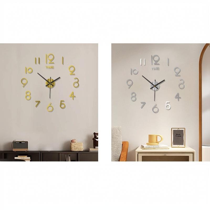 2026 Modern Design Large Wall Clock 3D Diy Quartz Acrylic Mirror Stickers Living Room Home Decor