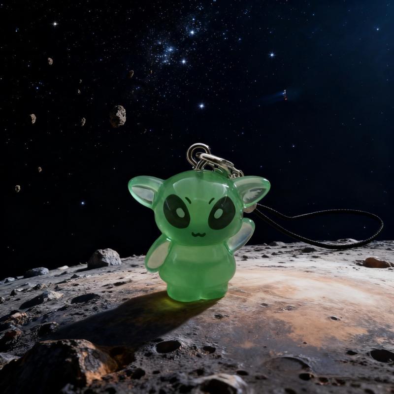 1/4Pcs Luminous Funny Green Alien Lanyard Keychain Resin Charm Mobile Phone Rope Key Chain Backpack Pendants Friend Gifts
