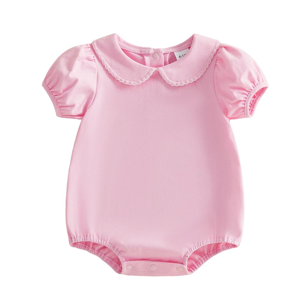 Toddler Girls Casual Romper with Ruffled Sleeves and Elastic Waistband Adorable Jumpsuit for Summer Outfits