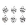 50/100PC Mini Retro Metal Made with Love Word Plate Love Pendant Valentine's Day Proposal Wedding Party Gift Decoration Souvenir