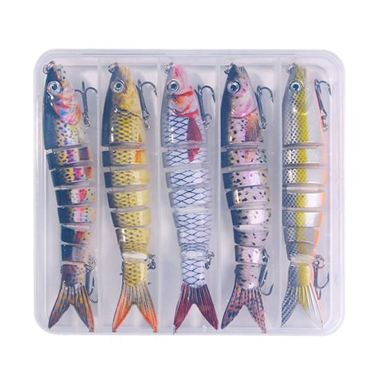 13.4cm 18g Multi-knot Fish Bait Realistic Design 3D Eyes Holographic Body Lure Bait Set with Built-in Ball Swinging Fish Lure