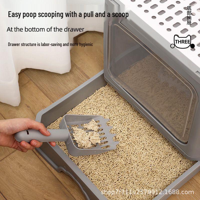 Odor-Proof Top-Entry Cat Litter Box with Free Shipping - Anti-Splash, Fully Enclosed Design