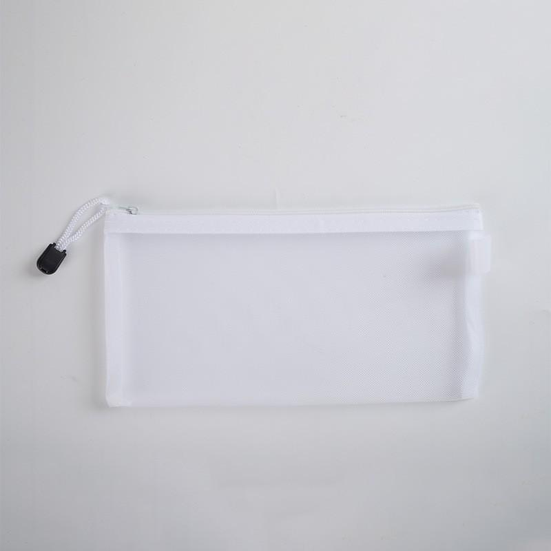 Transparent A4 File Bag Zipper Data Archive Bag Office Mesh Folder Household Miscellaneous Storage Bag Desktop File Organization