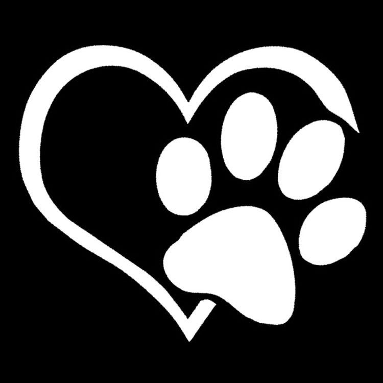 Love Heart Dog Paw Footprint Highly Reflective Sticker for Car Window Bumper Night Driving Warning Sign Reflector Animal Decal