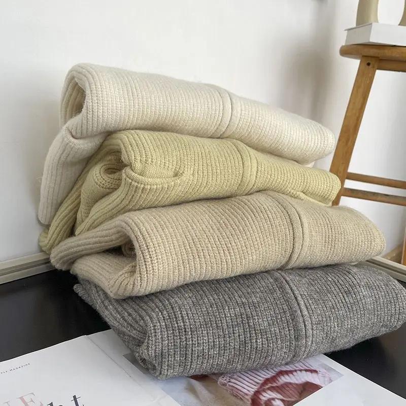 Doppelkopf-Reißverschluss Rundhals Strickjacke Top Weiche Strickjacke Pullover Damen Frühling und Herbst Neu Locker Tasche