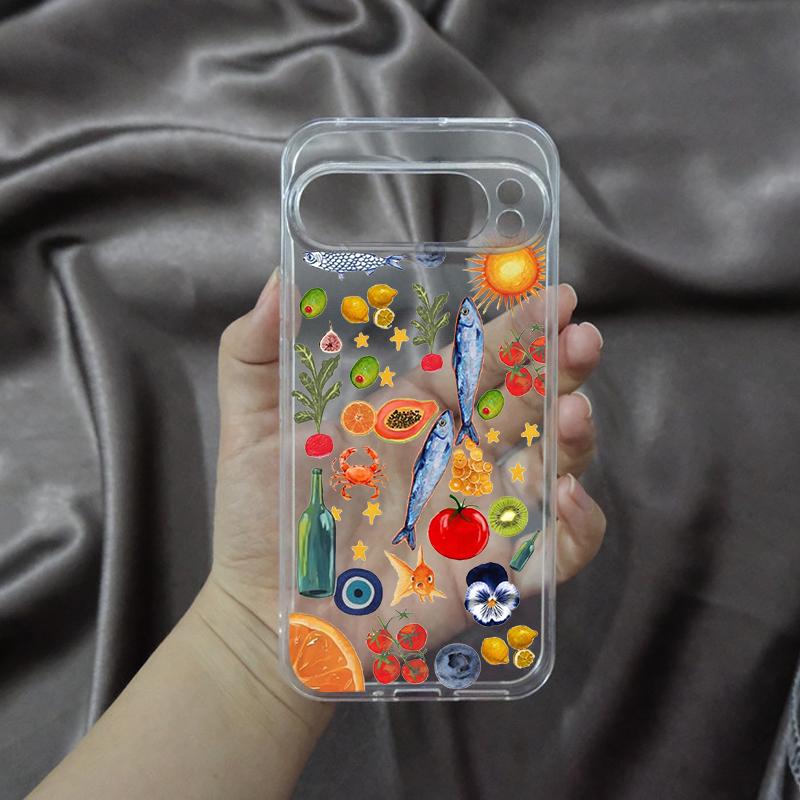 Summer Colorful Fruit Feast Phone Case for Google Pixel 8 7 Pro 6A 7A 8A 9 Pro XL Pixel 8 6 Soft Shockproof Clear Cover Fundas