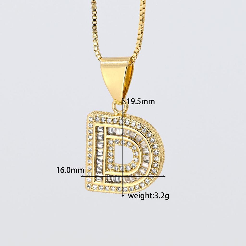 Cross Pendant with Micro Pave Cubic Zirconia - 26 Letter Options for DIY Jewelry Accessories