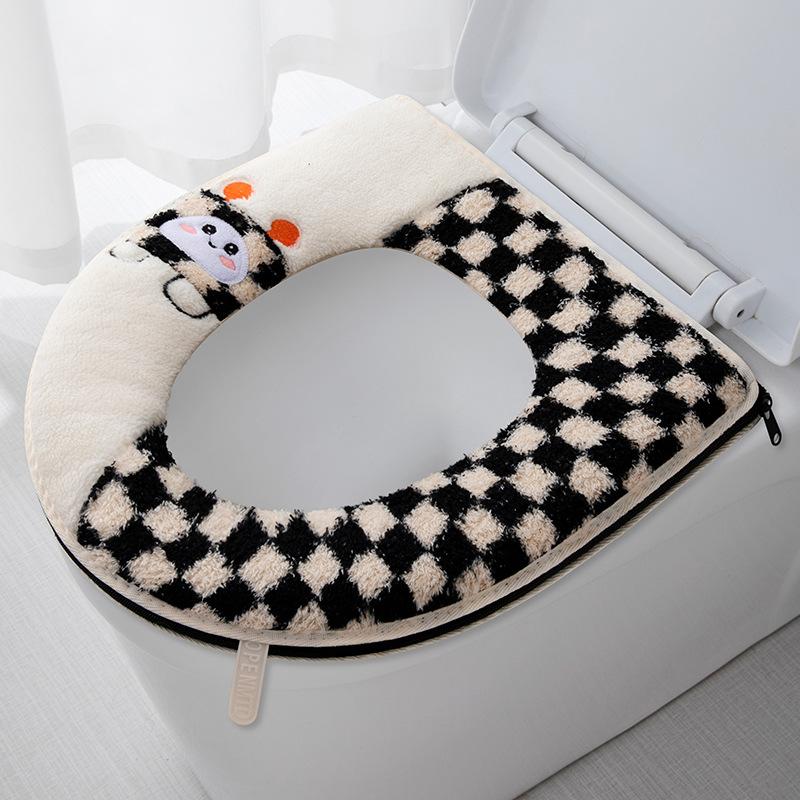 Household thickened toilet cover toilet seat, universal in all seasons, washable toilet seat cushion