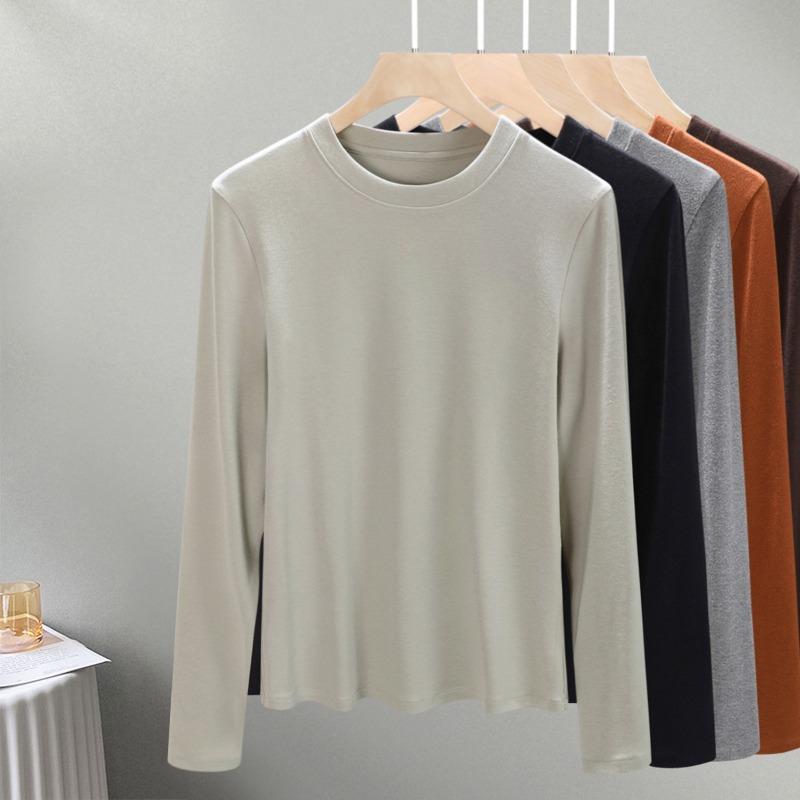 Crew Neck Long Sleeve Knitted Sweater Early Autumn New Women's Clothing Can Be Worn Outside with High-end Temperament Bottoming Shirt Top