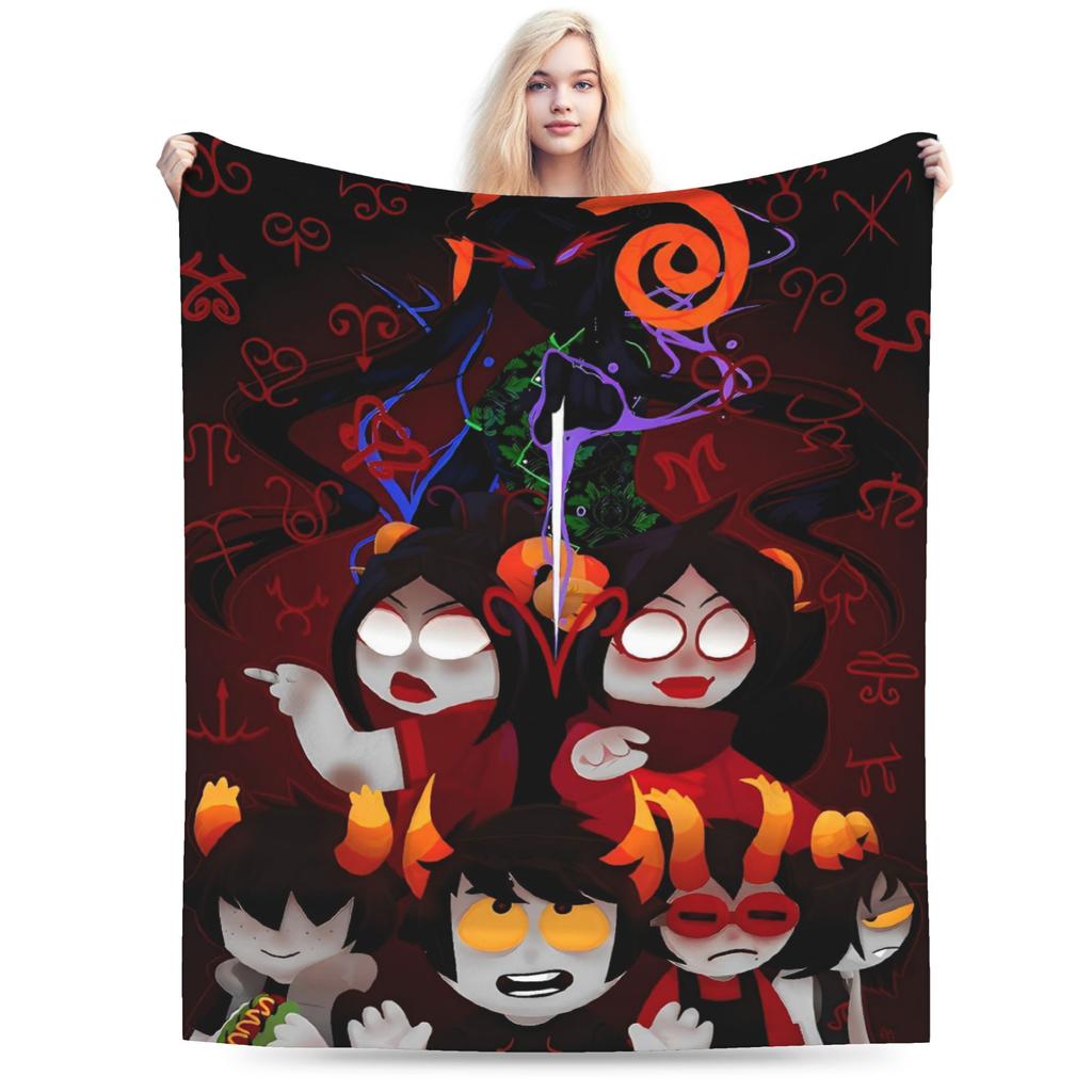 Homestucks Video Game Flannel Blanket Autumn Warm Soft Throw Blanket for Child Home Decor Pattern Bedspread Sofa Bed Cover