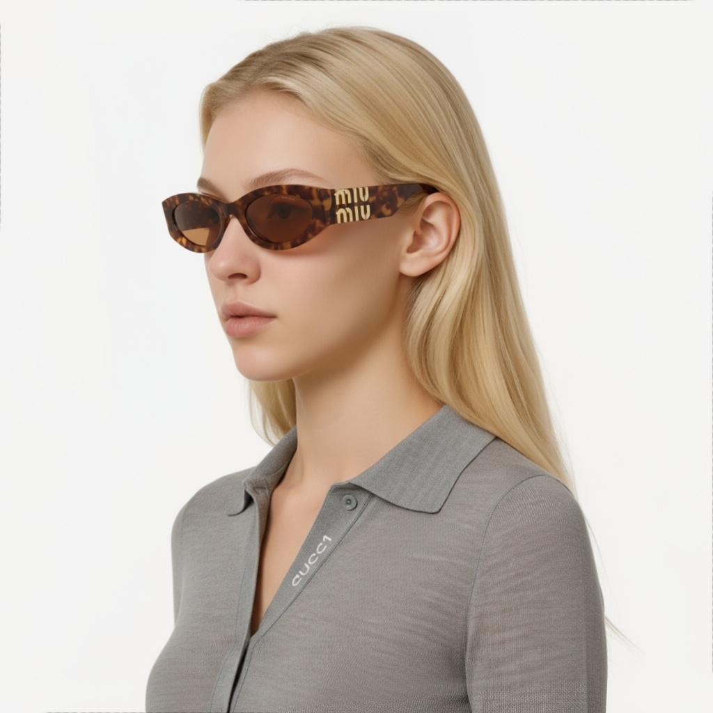 Miu Miu Side Letter Decoration Irregular Shape Sunglasses Women sunglasses MU11WS4BW2Z1