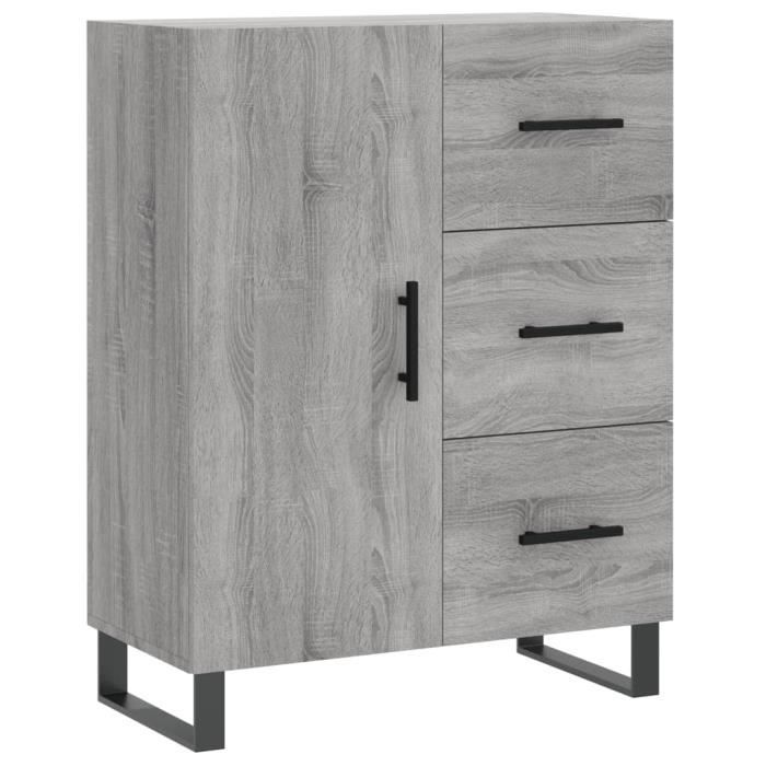 VidaXL Buffet Sonoma Grey 69.5x34x90 Cm Engineered Wood 827946