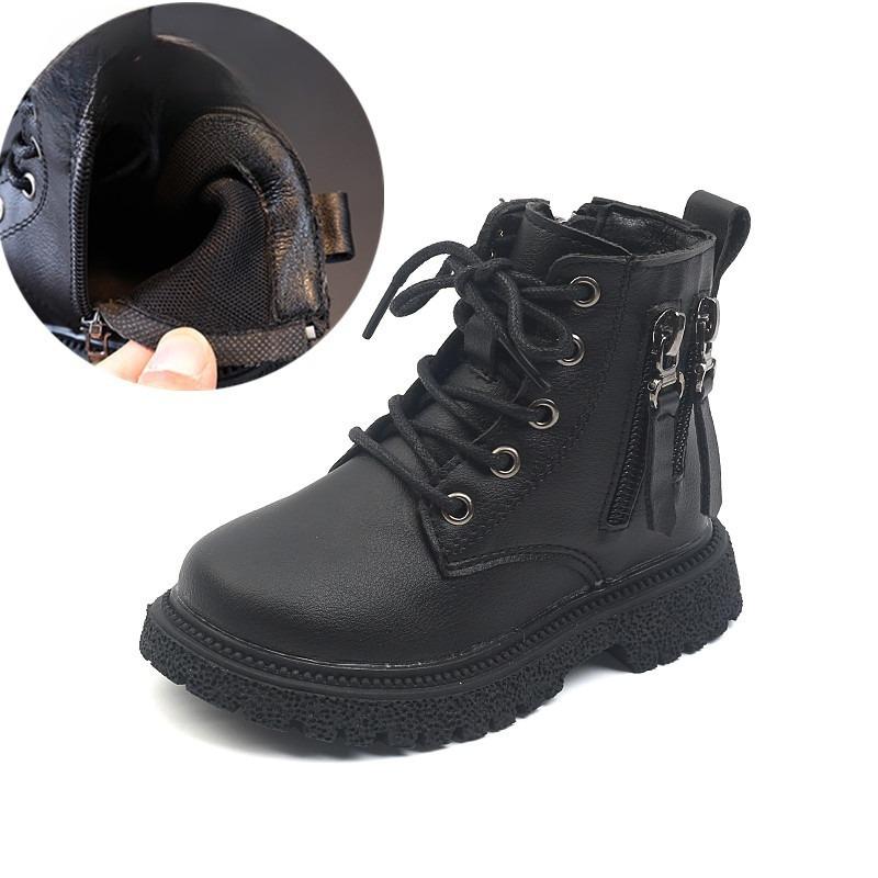 New Arrival Kids Winter Martin Boots British Style Boys Warm Leather Shoes Girls Cotton Fashion Ankle Boots