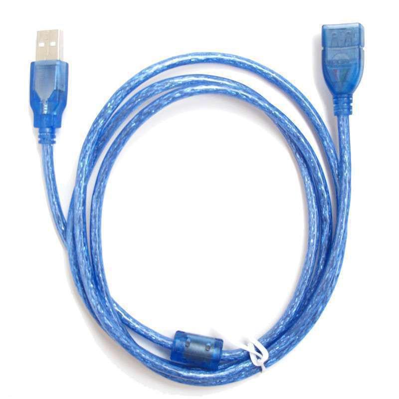 

Подовжувач даних і заряджання USB 2.0 0.3m прозорий/синій